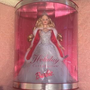 Barbie Holiday Princess Doll in White Gown with Red Cape